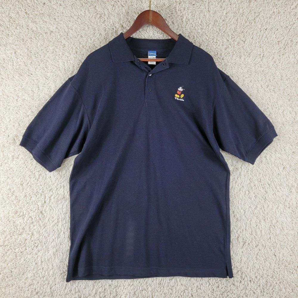 Mickey Mouse Polo Shirt Men's Size‎ Medium Black Golf Embroidered Disney Florida